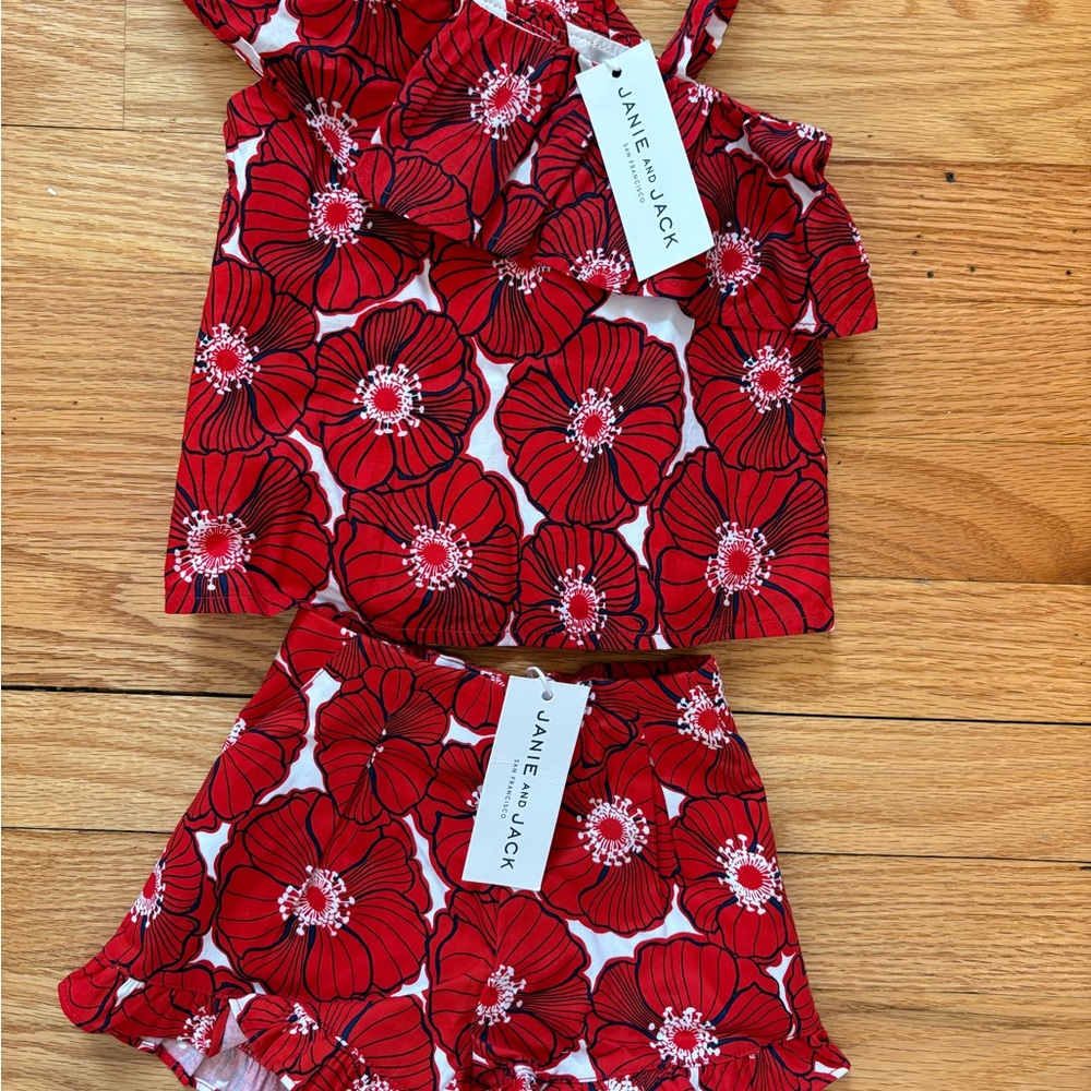 Janie and Jack The Poppy Sun Top and Ruffle bottom Set